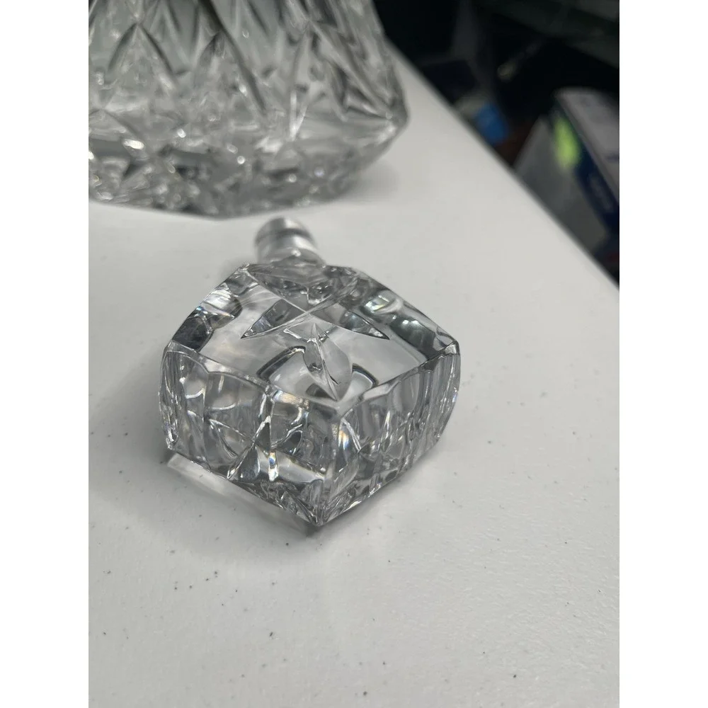 VTG OLYMPIC BLOCK 24% Leaded Cut Crystal Decanter Poland Whiskey FREE SHIPPING*